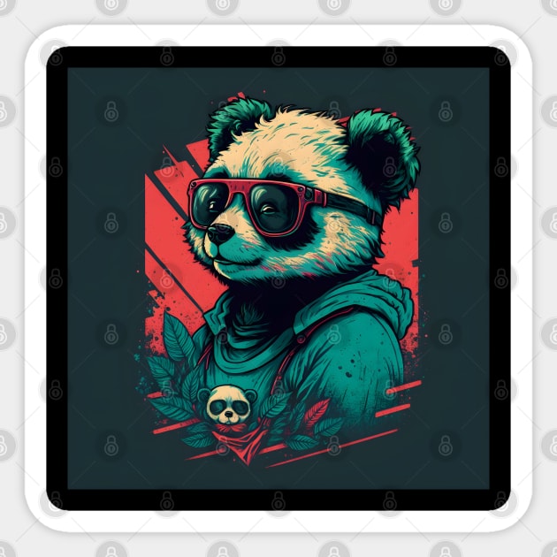 Panda Hipster Sticker by Vulpus.Mystica